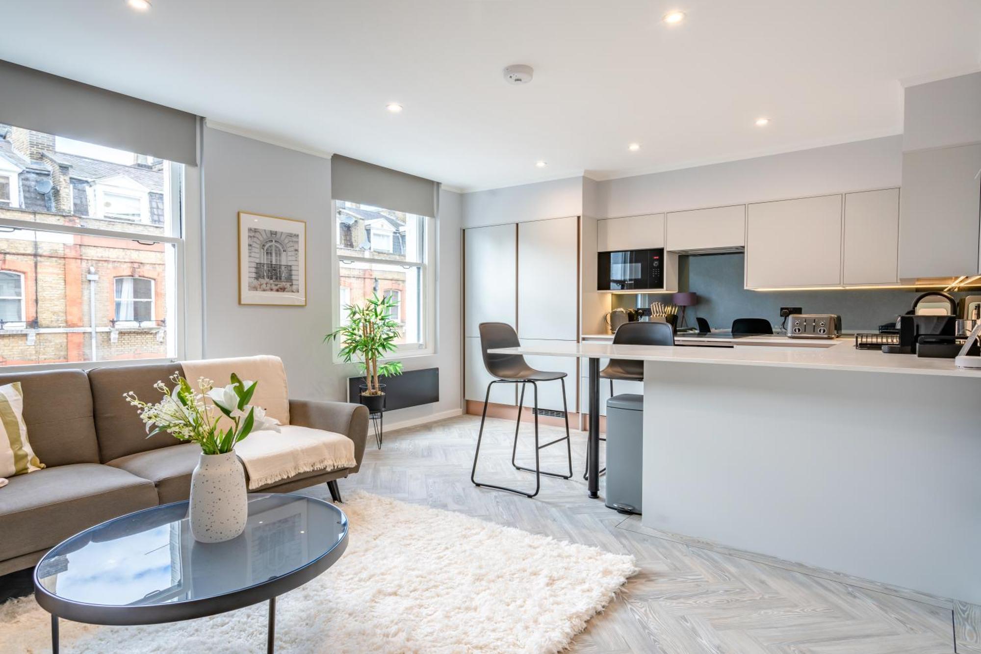 Modern & Chic One Bedroom Apartments In Fitzrovia By Sojo Stay London Kültér fotó